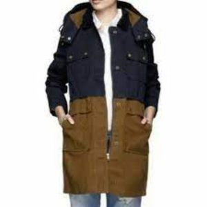 J.CREW Famous Long Colorblock Field Jacket Women's Size L